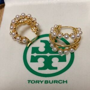 Women’s Tory Burch Gold TB logo Earrings